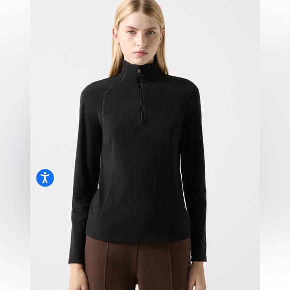Bogner Tops - Bogner Medita Fleece First Layer Womens Quarter Zip Up in Black Size 10